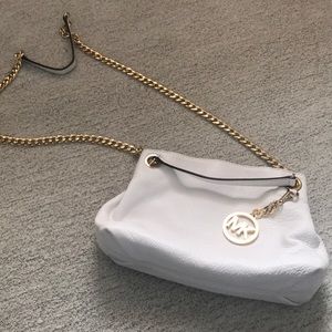 Michael Kors White Leather Crossbody Purse
